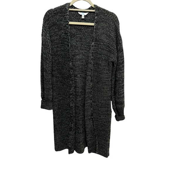 Time & Tru - Open front Cardigan - Grey / Black knit- Size M - Picture 1 of 3